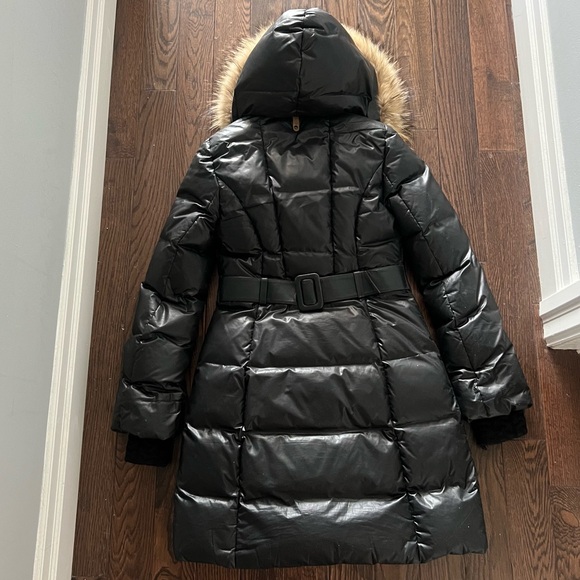 Mackage Black Puffer “Chloe” Coat with Brown Fur Trim - Picture 6 of 8